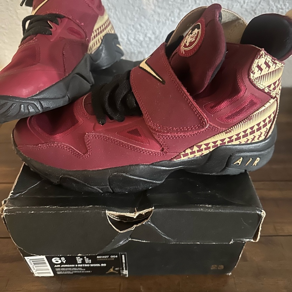 Jordan Kids Burgundy and Black Sneakers